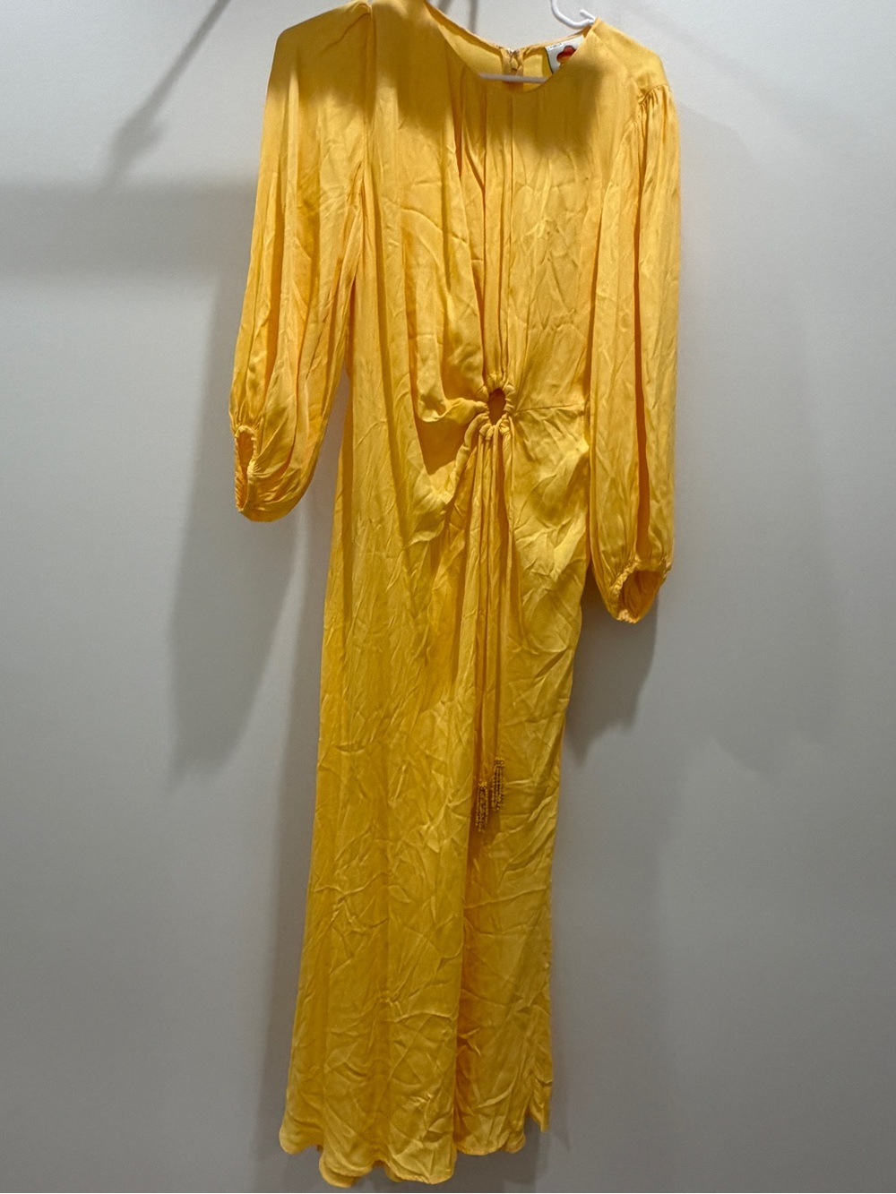 Farm Rio Yellow Cut Out Long Sleeve Midi Dress - Picture 16 of 16